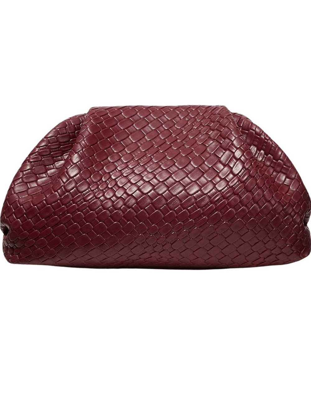 Woven Clutch Bag in Burgundy
